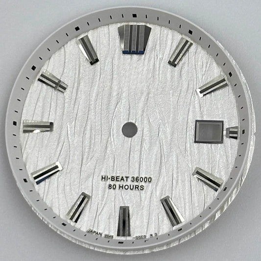 White GS 33.3mm No Lume Modified Waved Watch Dial for NH35 Movement