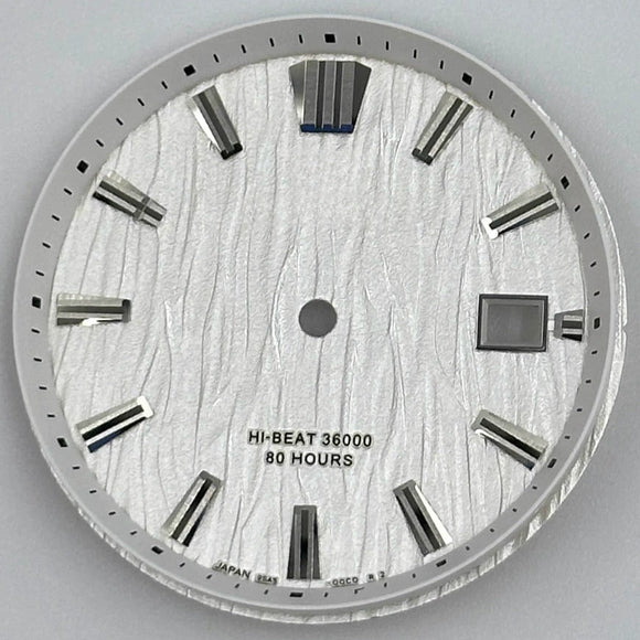 White GS 33.3mm No Lume Modified Waved Watch Dial for NH35 Movement