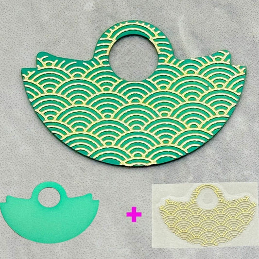 Mint Green Background Golden Wave Up Slice Rotor Oscillating Weight for NH35