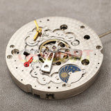 China Made Dandong Silver Hollow Star Moon Phase Automatic Mechanical Movement