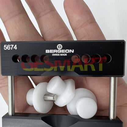 Bergeon 5674 vise jaws holder for 5700-Z watch case vice, precision tool for secure watch repairs.