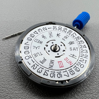 Japanisches NH36 Automatikwerk mit mechanischem Datum, Krone bei 3 Uhr, Pr�zisionsuhrwerkszubeh�r.