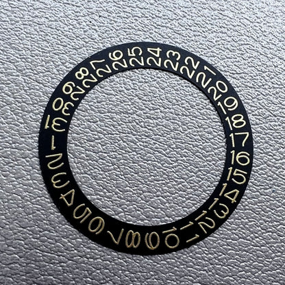 2 PIECES Black Background Golden Character Date Disk Wheel for NH35 NH36 Movement