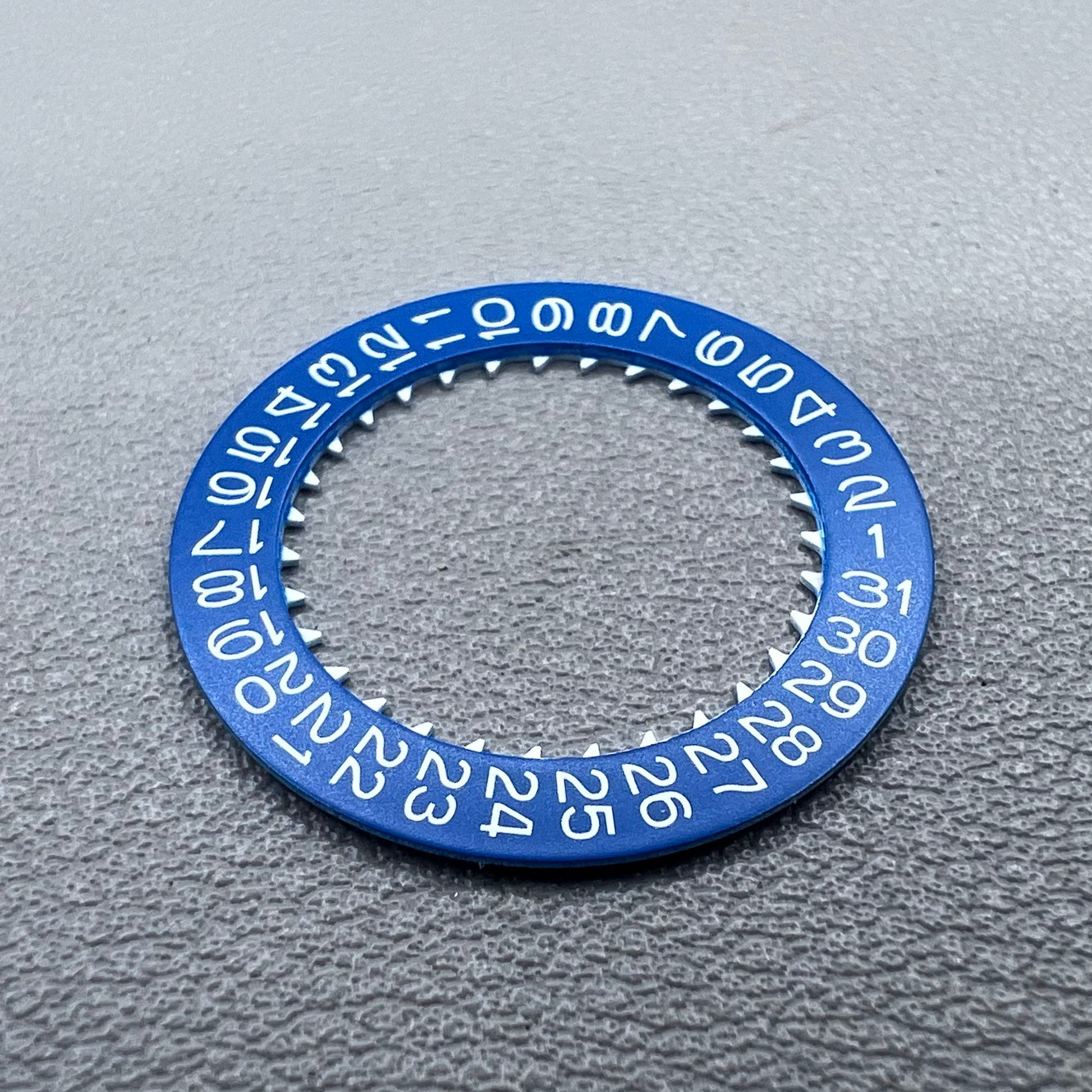 White font blue date disk wheel for NH36 NH35 watch movement, date at 3 o'clock, Crown@3.8 accessory.