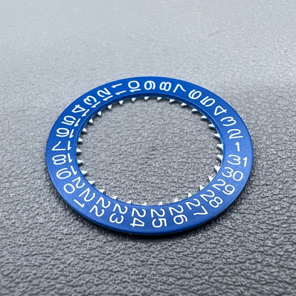 White font blue date disk wheel for NH36 NH35 watch movement, date at 3 o'clock, Crown@3.8 accessory.