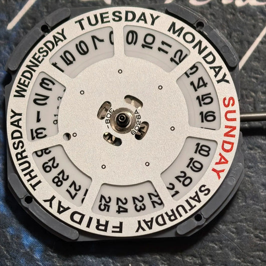Japan Made Miyota 6M50 quartz watch part with 3 hands, precision movement for accurate timekeeping.