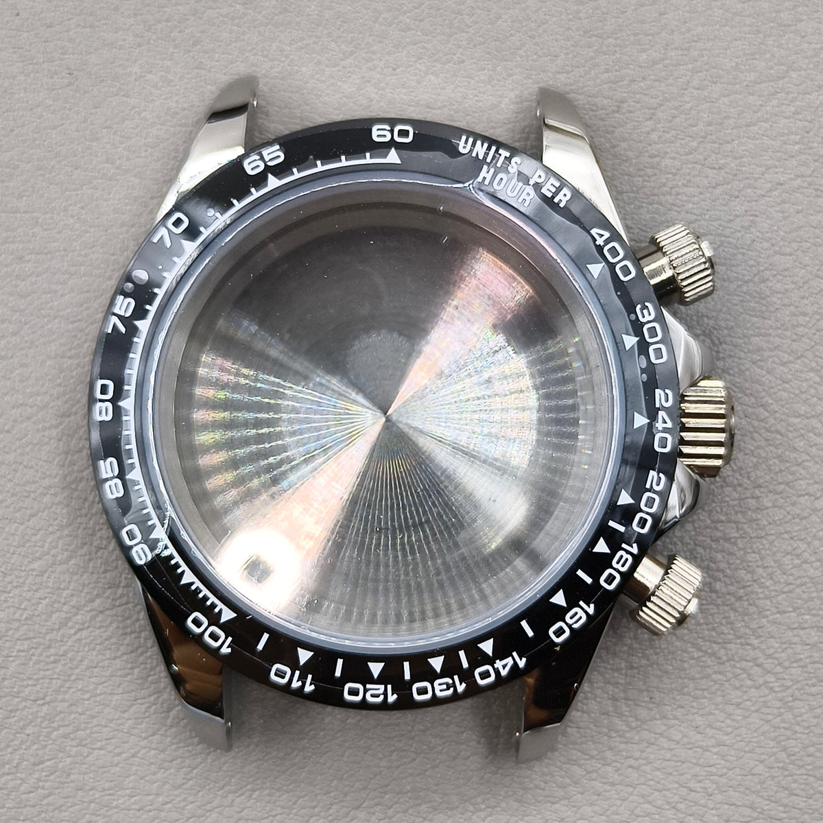 Silver Black Daytona 40mm Mens Watch Steel Case for Daytona VK63 VK64 Case