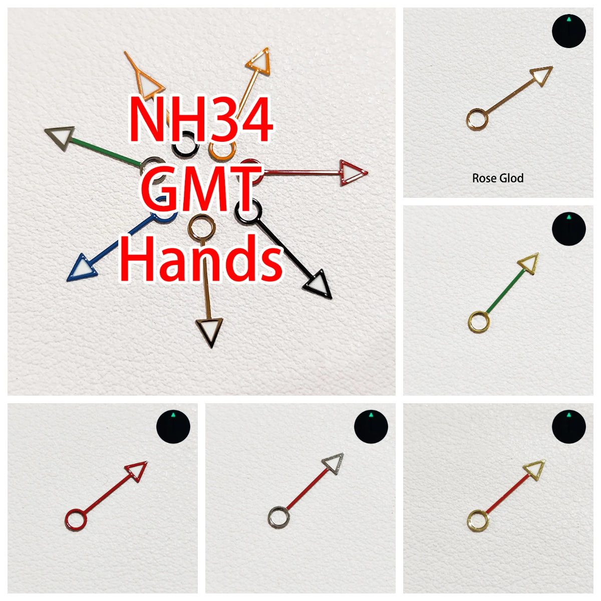 GMT Watch Hands Multi-Color Pointer Men's Watch Pointers for NH34 GMT Luminous