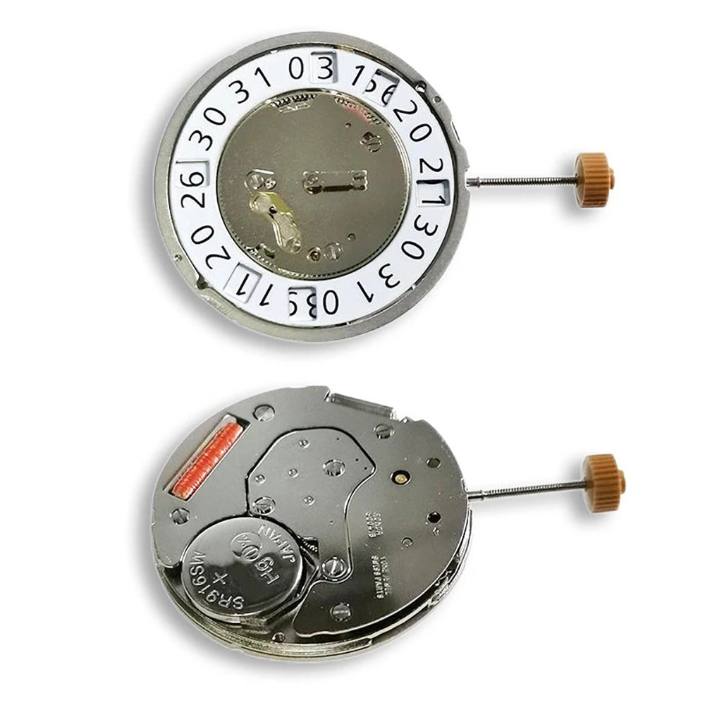 Replacement quartz calendar watch movement with date at 12 o'clock for Ronda 6004.B repair parts.