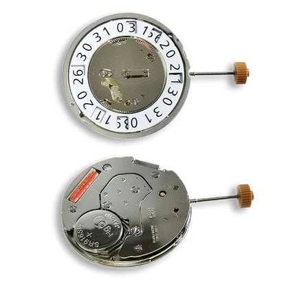 Replacement quartz calendar watch movement with date at 12 o'clock for Ronda 6004.B repair parts.