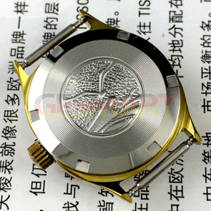 27mm golden square Tianjin Seagull ladies watch with nail hour markers, manual mechanical movement
