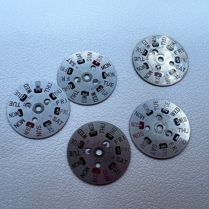 5 PIECES Red+Black Font English Week Disk Wheel Week Wheel for Orient 46941 46943