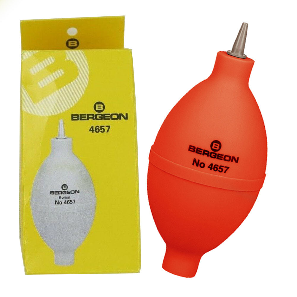 Bergeon 4657 fine tip rubber dust blower clearing watch movements and delicate accessories.