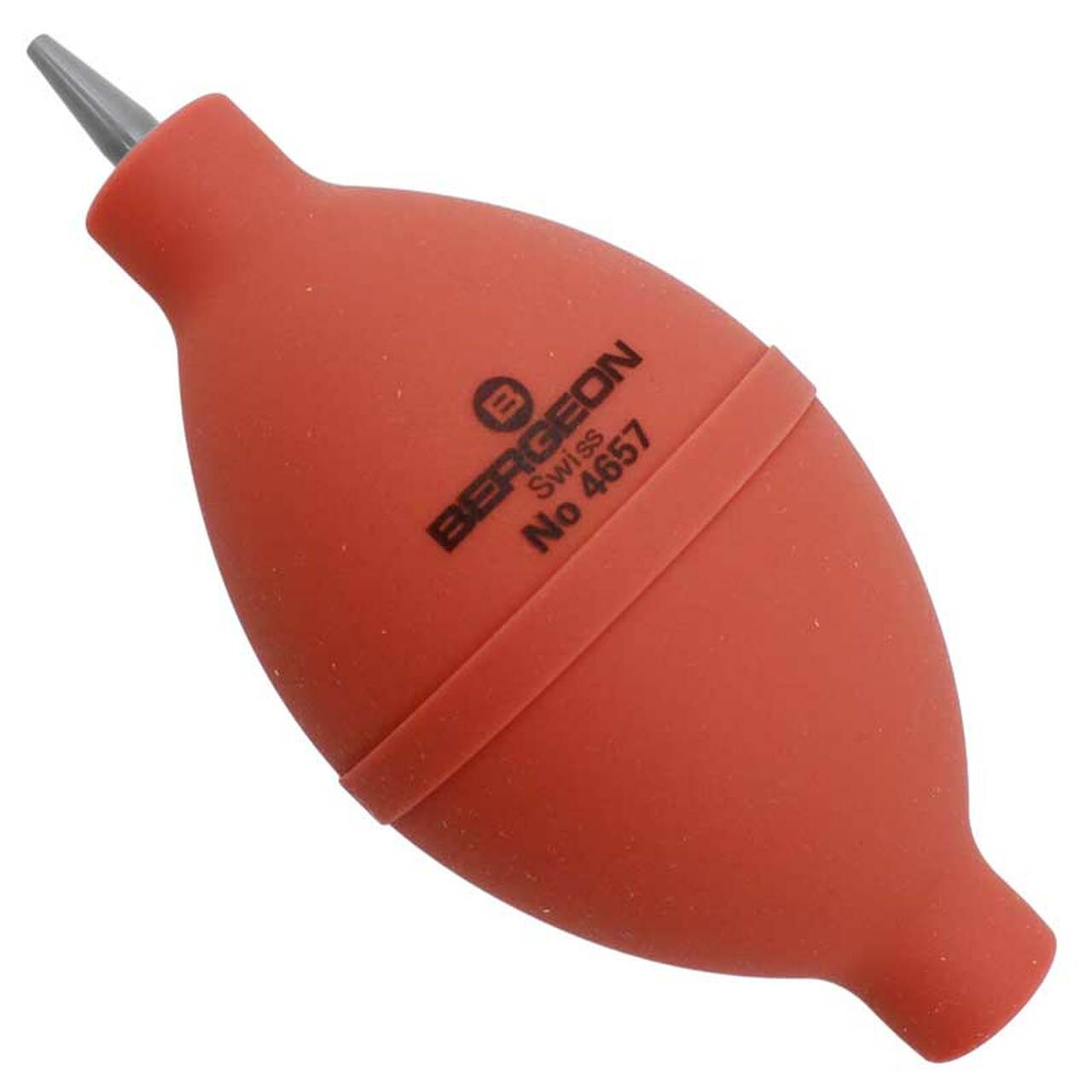 Bergeon 4657 fine tip rubber dust blower for precise cleaning of watch movements and accessories.