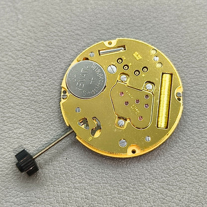 Swiss Ronda 1009 Watch Quartz Movement 2 Hands Date@3 Golden Plated