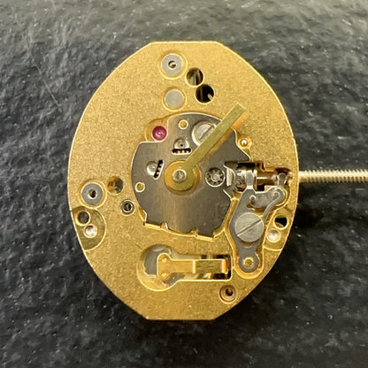 Swiss Made ETA980.003 quartz movement black circuit board for precision watch repair.