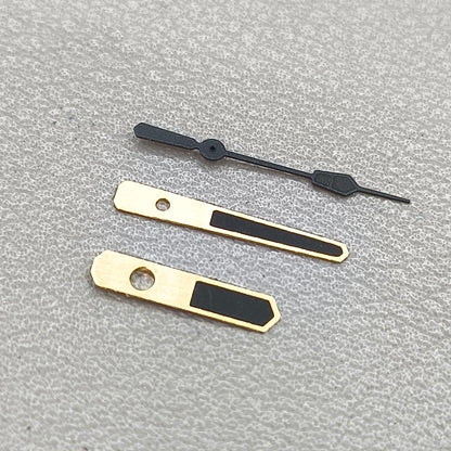 NO Lume Black Painted Golden Trim Watch Hands for NH35 NH36 NH70 NH72