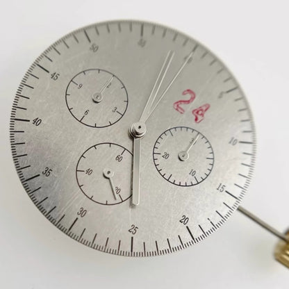 China Made 4130 mechanical watch movement with 6 hands, no calendar, Daytona style, blue hairspring detail.