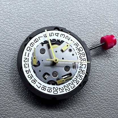 Swiss ETA G15.21A quartz watch movement with date display at 4 o'clock, precision and durability.