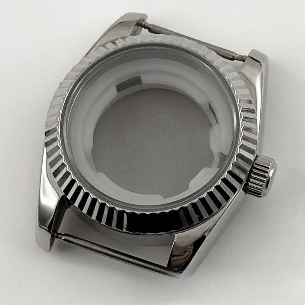 31MM Ladies Round Polished Fluted Bezel Sapphire Crystal Watch Case for NH05/06