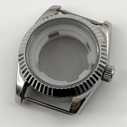 31MM Ladies Round Polished Fluted Bezel Sapphire Crystal Watch Case for NH05/06