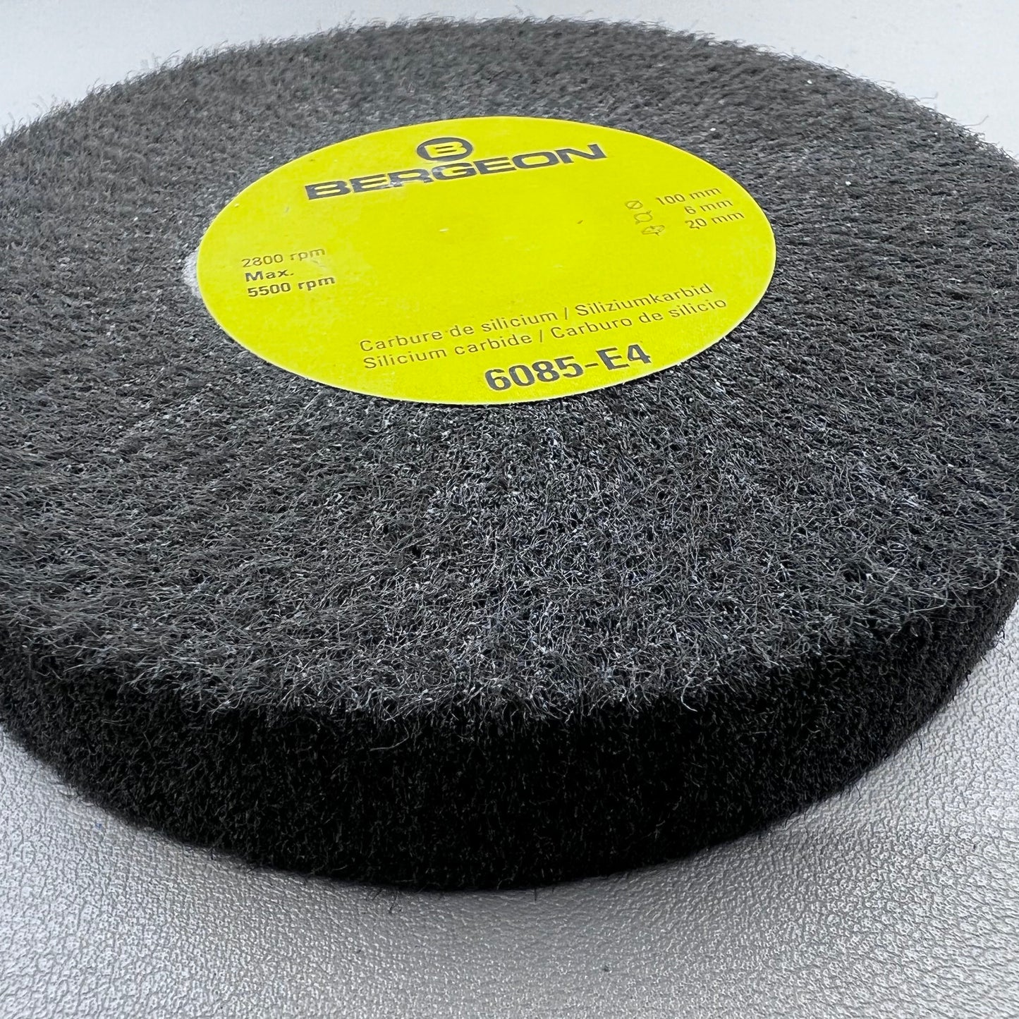 Swiss Bergeon 6085-E4 ultra fine abrasive wheel for satin metal finishing on watch accessories