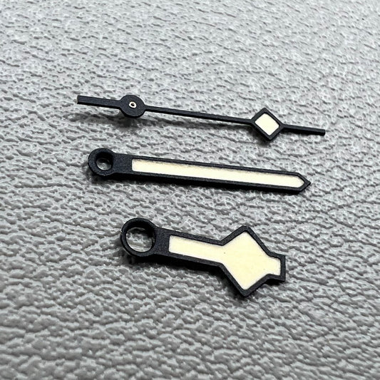 Aiguilles de montre vintage Orange Lume Snowflake avec bordure noire C3 pour NH34 NH35 NH36 NH38