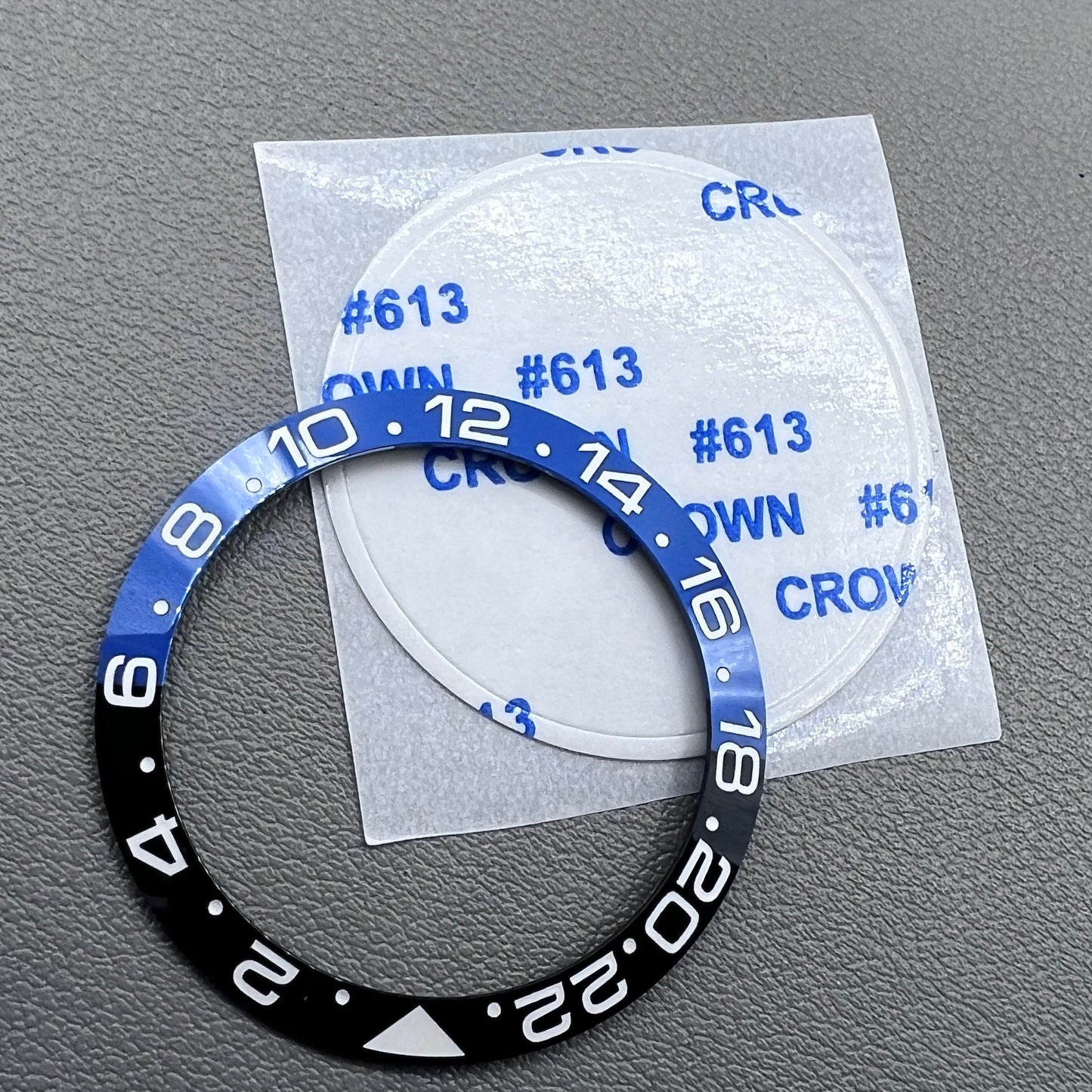 38mm Blue Black Watch Ring Ceramic Bezel Insert Ring for GMT Watch 40mm Casing