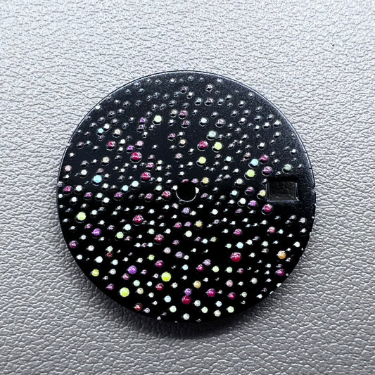 28.3mm Black Gemstone Effect Watch Dial for NH35 Movement