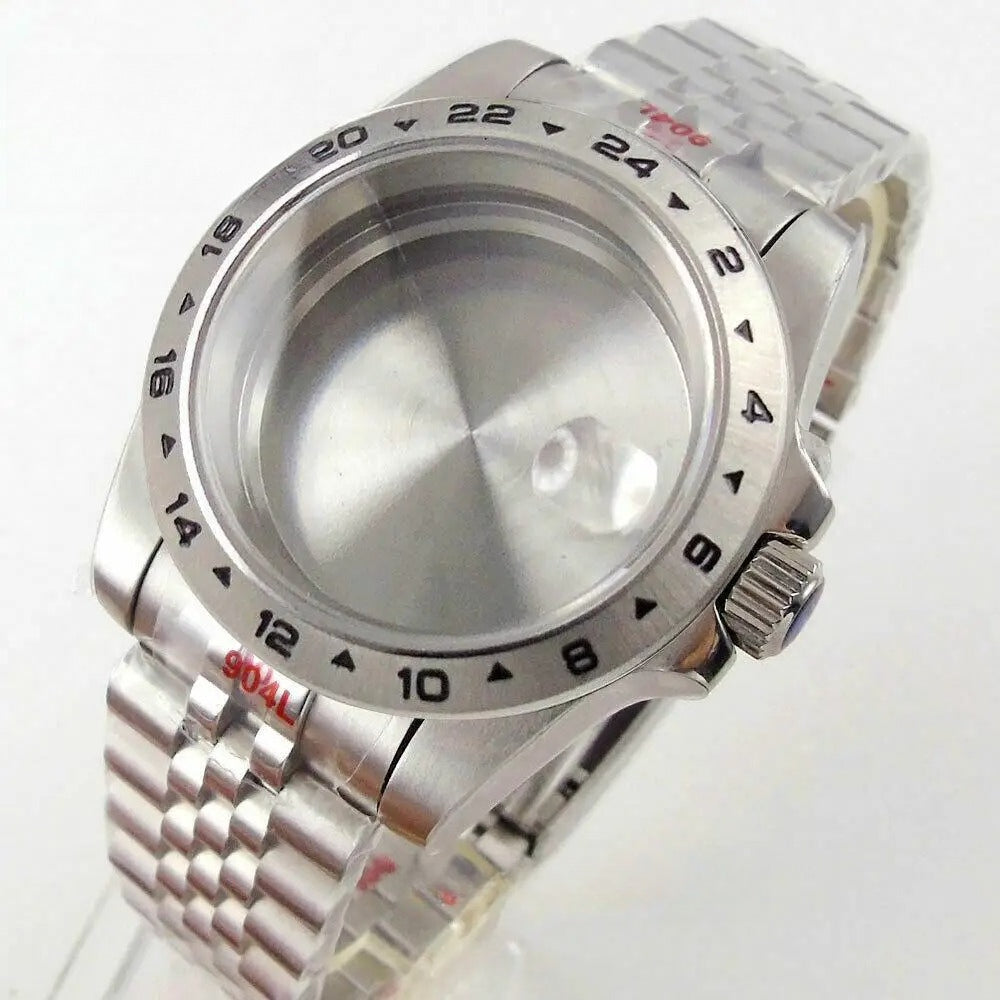 39mm GMT Bezel Sapphire Watch Case Fit NH34/35/36 PT5000 Miyota 8215 2836 2813