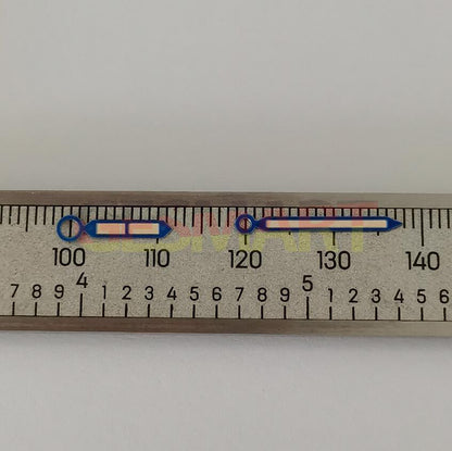 Blue-trimmed strong green lume watch hands for Seagull ST3600/ST3621 and ETA 6497/6498 models, precise fit and durability.