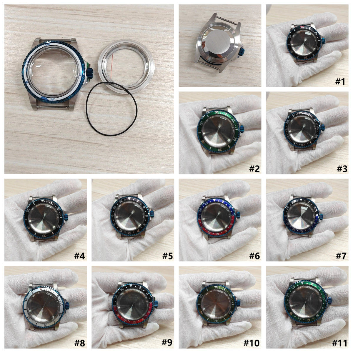 39.5mm Stainless Steel Watches Case with Bezel & Acrylic Glass for NH35 NH36