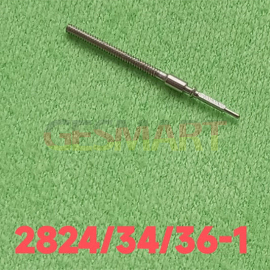 Watch winding stem for ETA 2824-1 movement, durable spare part for watch repair.