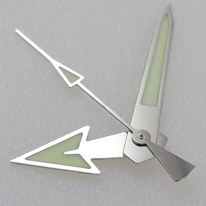 Silver-trimmed Monster C3 Super Green luminous watch hands, compatible with NH35 NH36 NH38 NH70 NH72 movements.