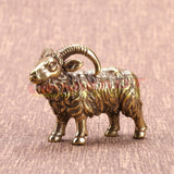 Solid Copper Little Goat Trinket Hand Carved Bronze Model Figurines