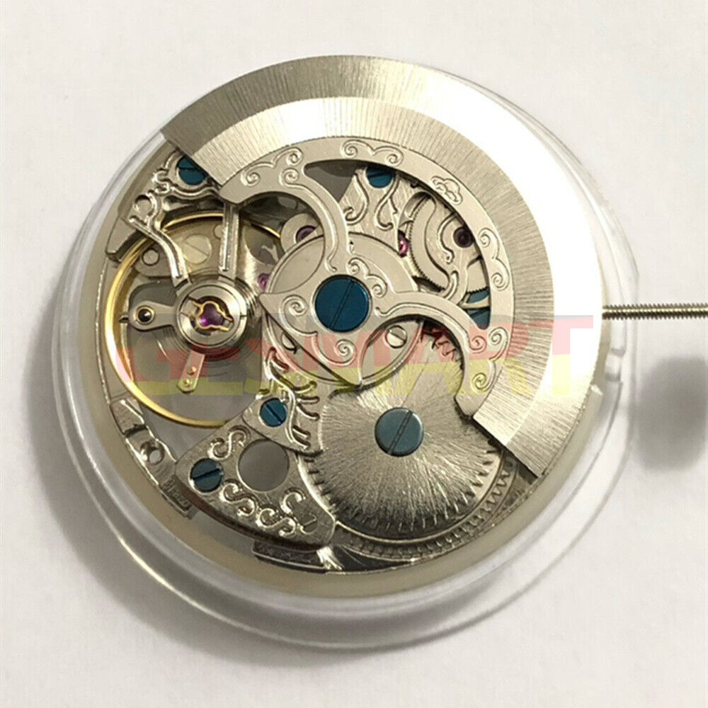 China Made 7120 Silver hollow automatic watch movement with large mechanical design for watch accessories.