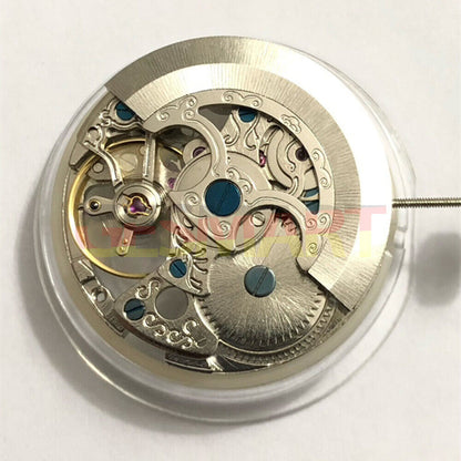 China Made 7120 Silver hollow automatic watch movement with large mechanical design for watch accessories.