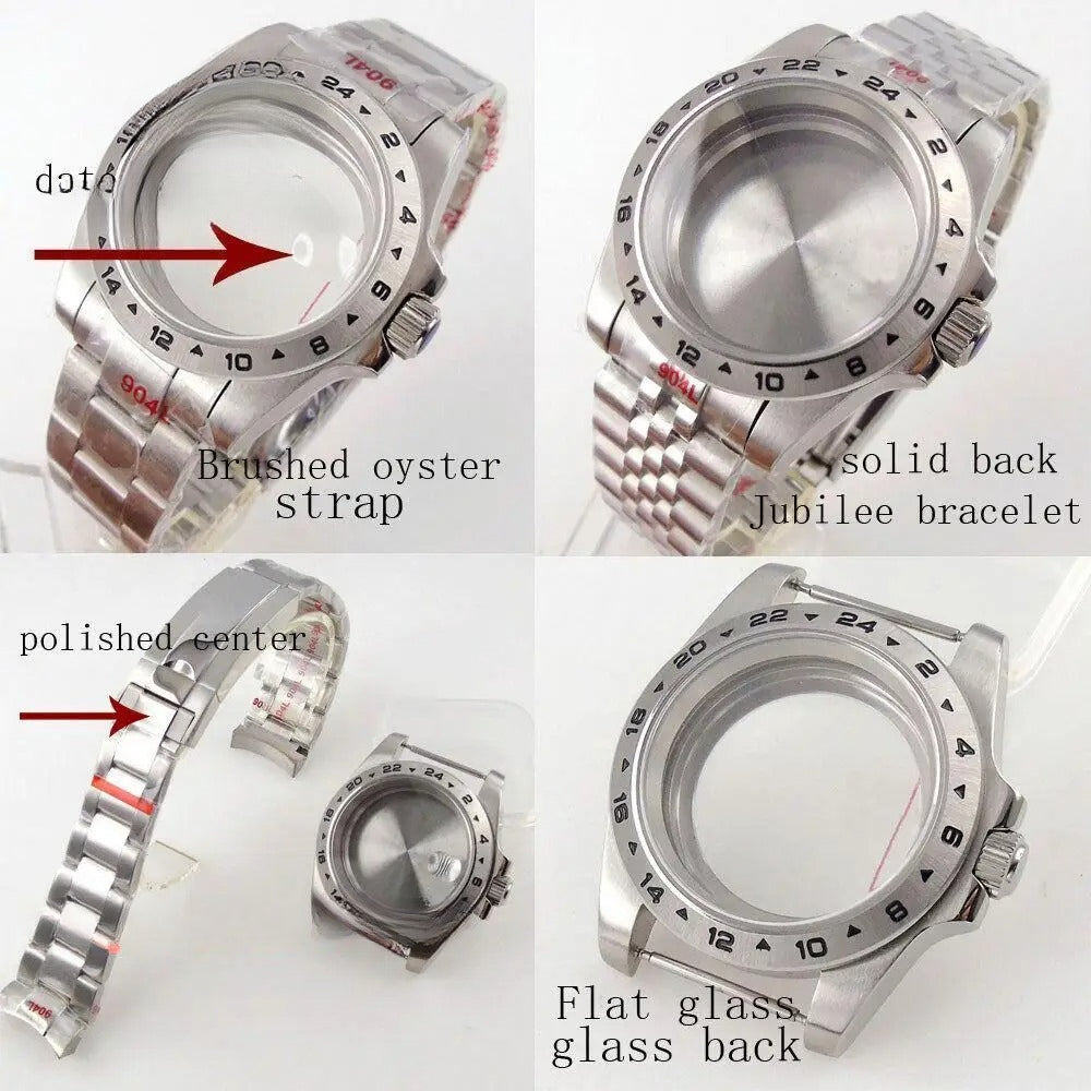 39mm GMT Bezel Sapphire Watch Case Fit NH34/35/36 PT5000 Miyota 8215 2836 2813