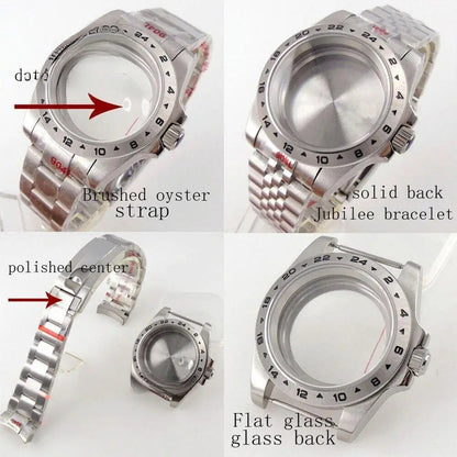 39mm GMT Bezel Sapphire Watch Case Fit NH34/35/36 PT5000 Miyota 8215 2836 2813