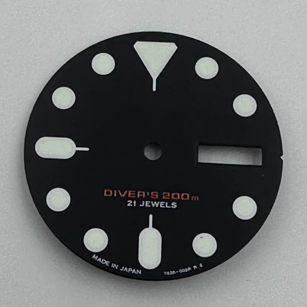 Black and white Nail Datejust watch dial with green luminous markers for NH35 NH36 movement, brand-specific design.