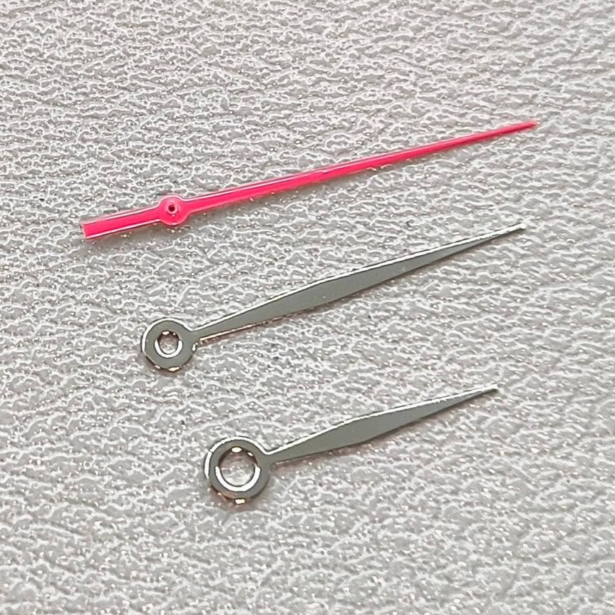 2 Sets 14mm Red Second Hand Silver Trim Watch Hands for Miyota 2315 2035 2036 2115 2305