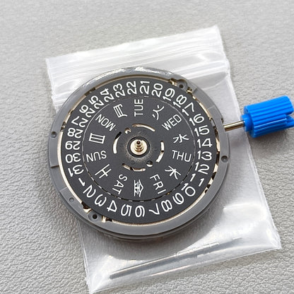 Seiko NH36A Black Automatic Mechanical Movement Green Lume Crown Position@3.8