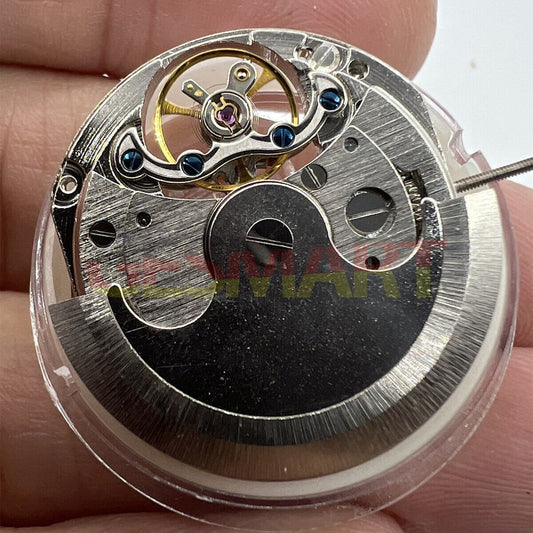 Automatic mechanical watch with small second at 10 o'clock and moon phase at 2 o'clock, China made.