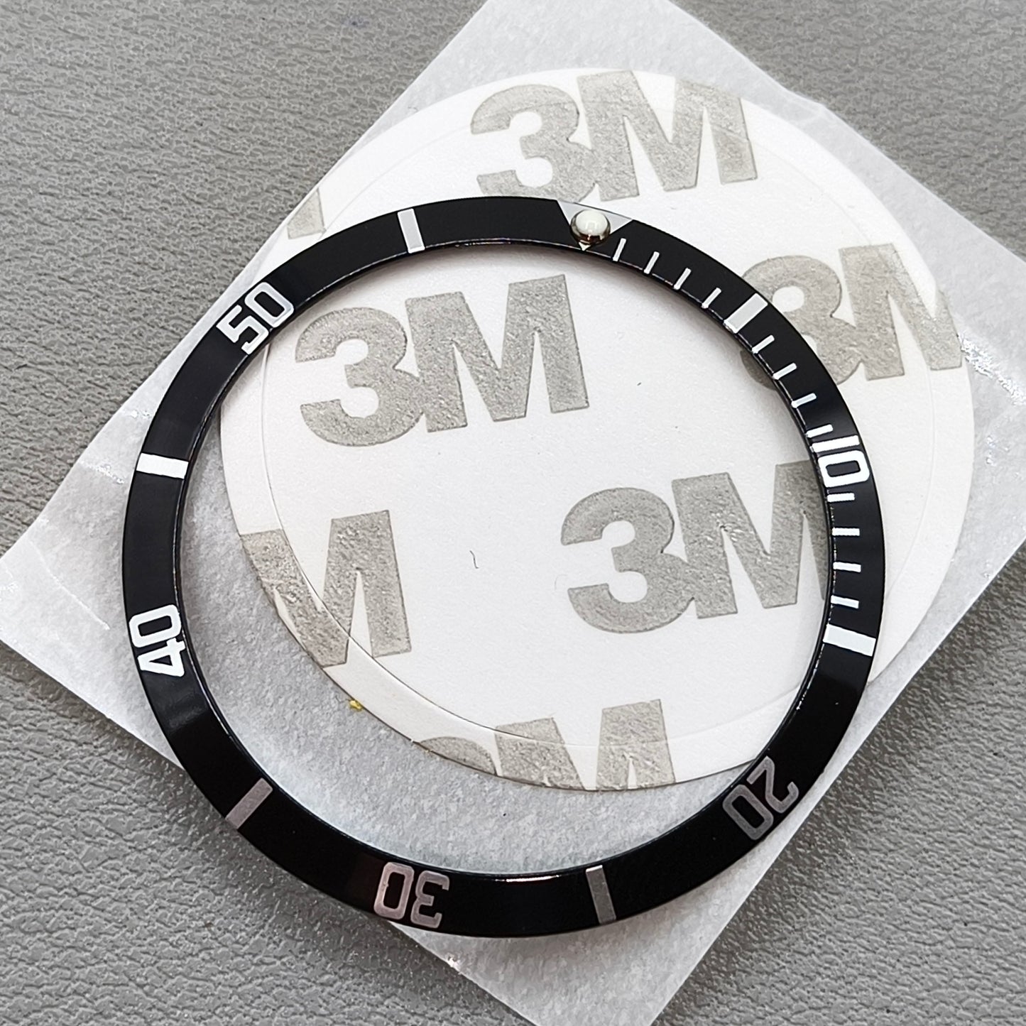 36.5*30.8mm Black Vintage Aluminum Alloy Slope Green Luminous Watch Bezel