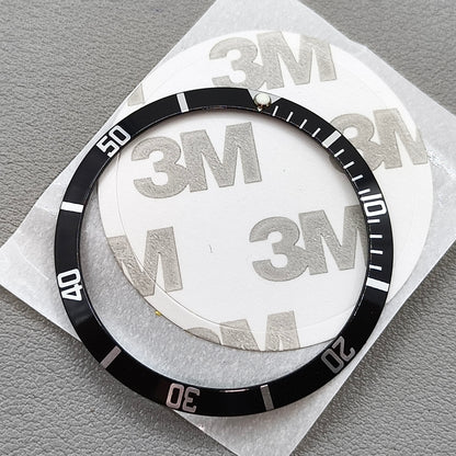 36.5*30.8mm Black Vintage Aluminum Alloy Slope Green Luminous Watch Bezel
