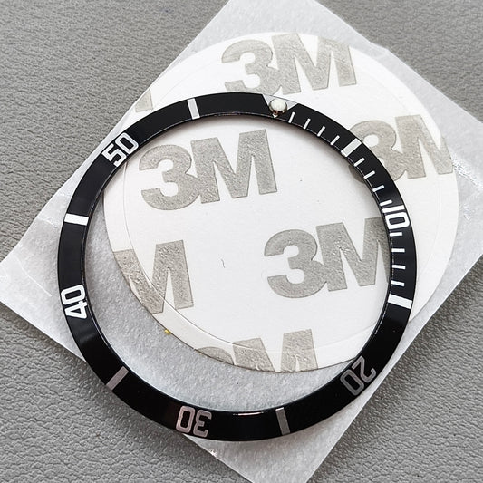 36.5*30.8mm Black Vintage Aluminum Alloy Slope Green Luminous Watch Bezel