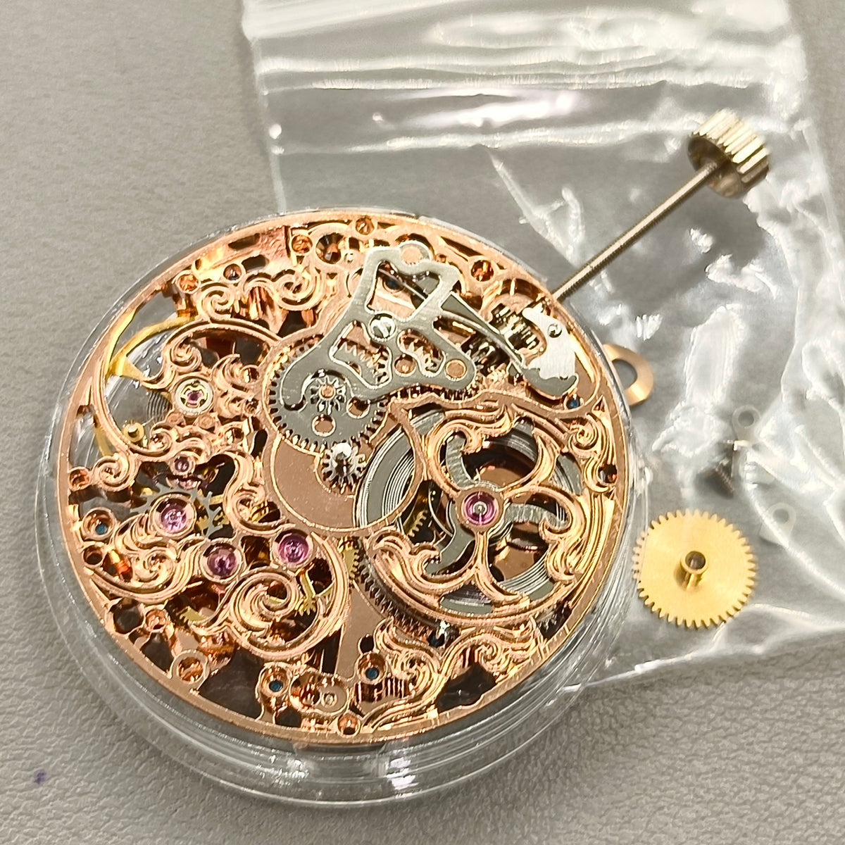 Seagull ST3600 6497 Rose Golden Hollow Carved Mechanical Movement