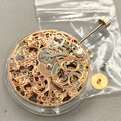Seagull ST3600 6497 Rose Golden Hollow Carved Mechanical Movement