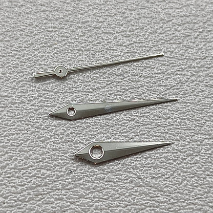 2 Sets Silver Polished Arrow Shape NO Lume Watch Hands for Miyota 1M12 Movement