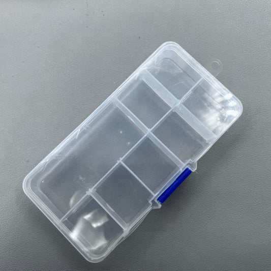 Set of 5 transparent rectangular plastic boxes, ideal for organizing watch parts securely.